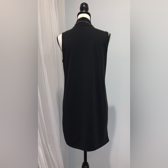 Boutique black sleeveless turtleneck dress size large - Picture 4 of 7